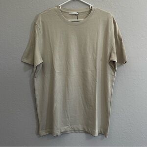 Zara Men's Light Beige Short Sleeve Tee